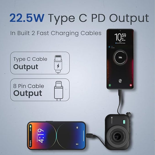 Portronics Power Shutter 10000mAh 22.5W Fast charging Wireless powerbank