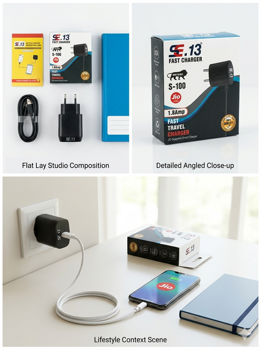 SE.13 Charger S-100 Jio 1.8 Amp Fast Travel Charger